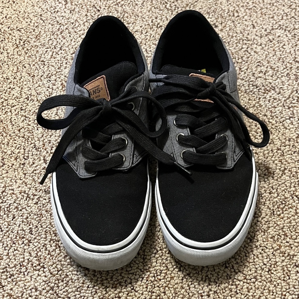 Vans Black & Gray Low-Top Canvas Sneakers
